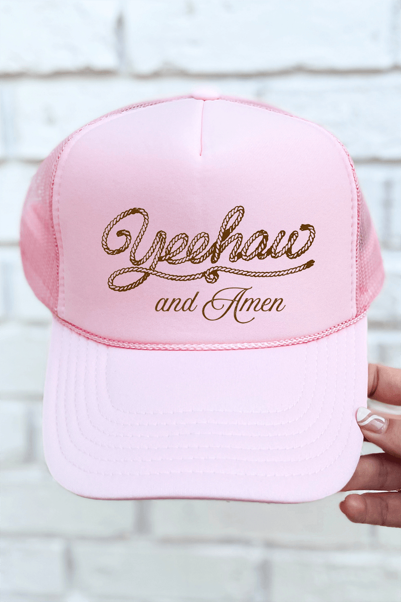 Yeehaw & Amen Otto Soft Pink Foam Front Trucker Hat - Wholesale Accessory Market