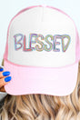 Brushstroke Blessed Otto Soft Pink with White Foam Front Trucker Hat - Wholesale Accessory Market