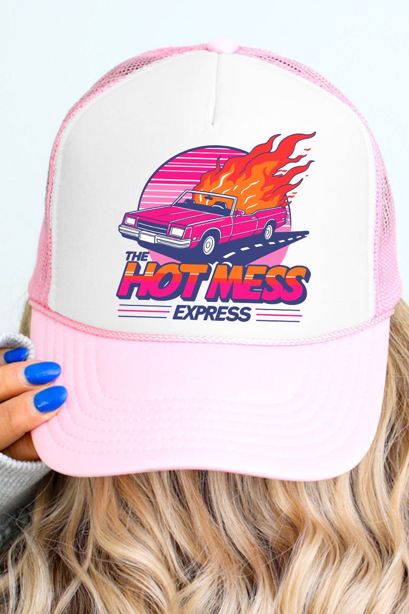 Hot Mess Express Otto Soft Pink with White Foam Front Trucker Hat - Wholesale Accessory Market