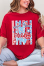 Striped Coquette Let Freedom Ring Short Sleeve Relaxed Fit T-Shirt - Wholesale Accessory Market