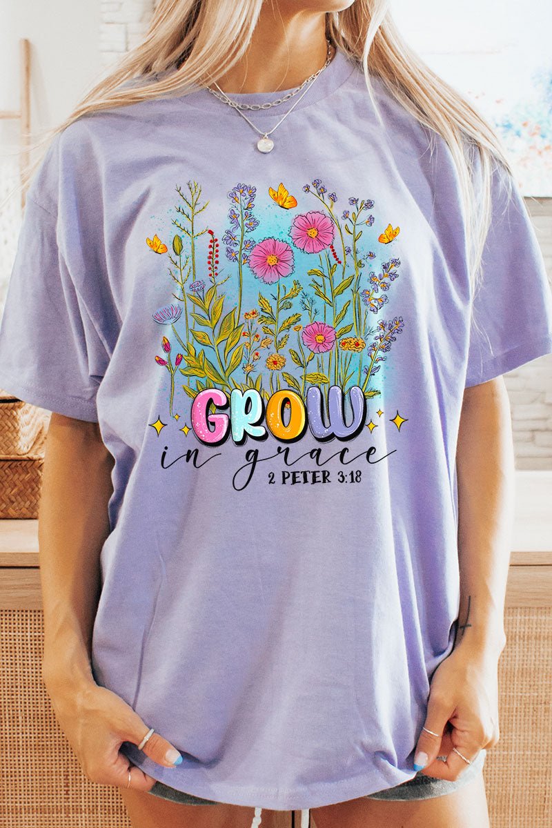 Grow In Grace Short Sleeve Relaxed Fit T-Shirt - Wholesale Accessory Market