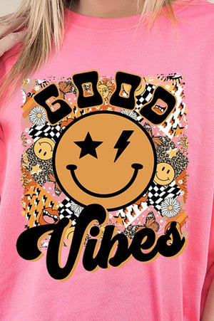 Psychedelic Good Vibes Short Sleeve Relaxed Fit T-Shirt - Wholesale Accessory Market