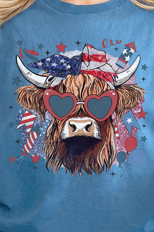 American Highland Cow Short Sleeve Relaxed Fit T-Shirt - Wholesale Accessory Market