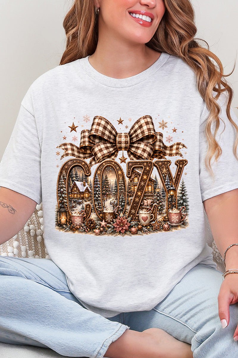 Cozy Christmas Cottage Short Sleeve Relaxed Fit T-Shirt - Wholesale Accessory Market