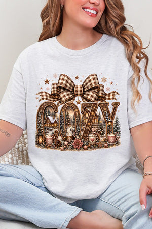 Cozy Christmas Cottage Short Sleeve Relaxed Fit T-Shirt - Wholesale Accessory Market