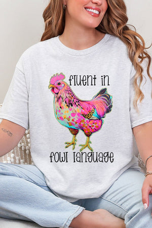 Fluent In Fowl Language Short Sleeve Relaxed Fit T-Shirt - Wholesale Accessory Market