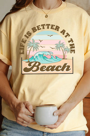 Life Is Better At The Beach Short Sleeve Relaxed Fit T-Shirt - Wholesale Accessory Market