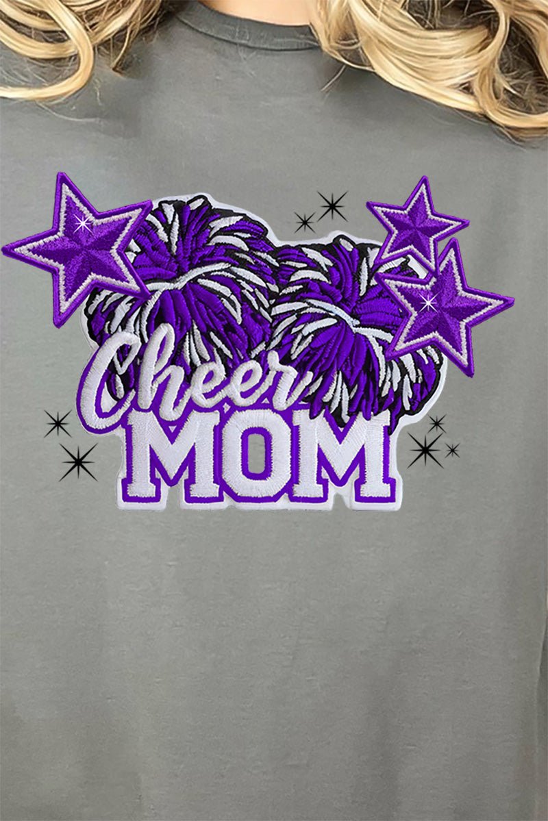 Purple Cheer Mom Short Sleeve Relaxed Fit T-Shirt | Wholesale