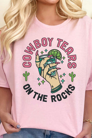 Cowboy Tears On The Rocks Short Sleeve Relaxed Fit T-Shirt - Wholesale Accessory Market