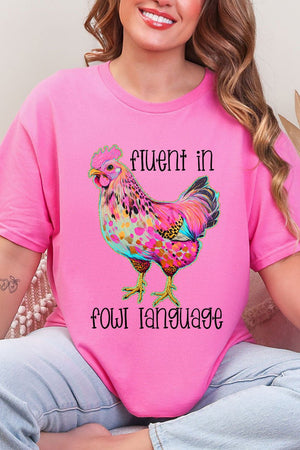 Fluent In Fowl Language Short Sleeve Relaxed Fit T-Shirt - Wholesale Accessory Market