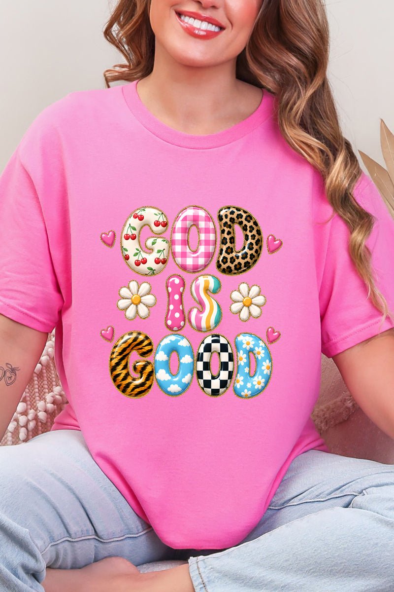 God Is Good Happy Mix Short Sleeve Relaxed Fit T-Shirt - Wholesale Accessory Market