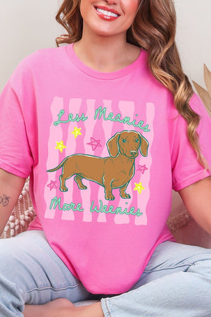 Less Meanies More Weenies Short Sleeve Relaxed Fit T-Shirt - Wholesale Accessory Market