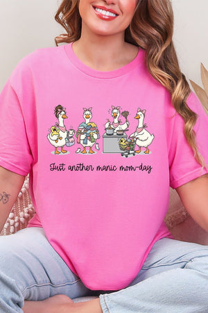 Manic Mom-day Geese Short Sleeve Relaxed Fit T-Shirt - Wholesale Accessory Market