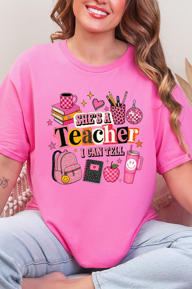 She's A Teacher I Can Tell Short Sleeve Relaxed Fit T-Shirt - Wholesale Accessory Market