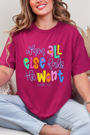 Colorful All Else Fails Short Sleeve Relaxed Fit T-Shirt - Wholesale Accessory Market