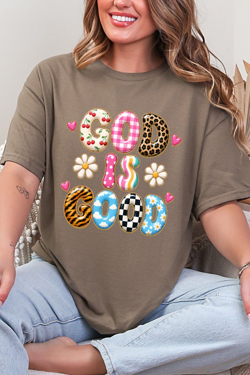 God Is Good Happy Mix Short Sleeve Relaxed Fit T-Shirt - Wholesale Accessory Market