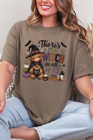 Little Witch Highland Cow Short Sleeve Relaxed Fit T-Shirt - Wholesale Accessory Market