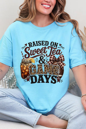 Raised On Sweet Tea & Game Days Short Sleeve Relaxed Fit T-Shirt - Wholesale Accessory Market
