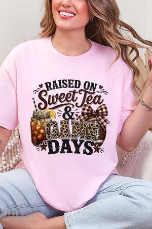 Raised On Sweet Tea & Game Days Short Sleeve Relaxed Fit T-Shirt - Wholesale Accessory Market