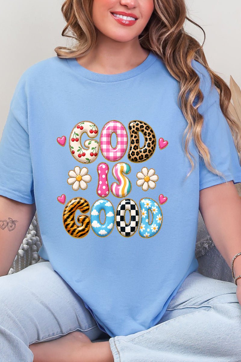 God Is Good Happy Mix Short Sleeve Relaxed Fit T-Shirt - Wholesale Accessory Market