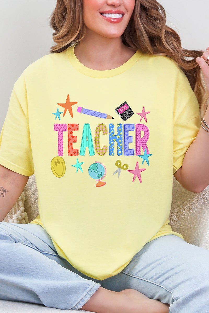 Classroom Charm Short Sleeve Relaxed Fit T-Shirt - Wholesale Accessory Market