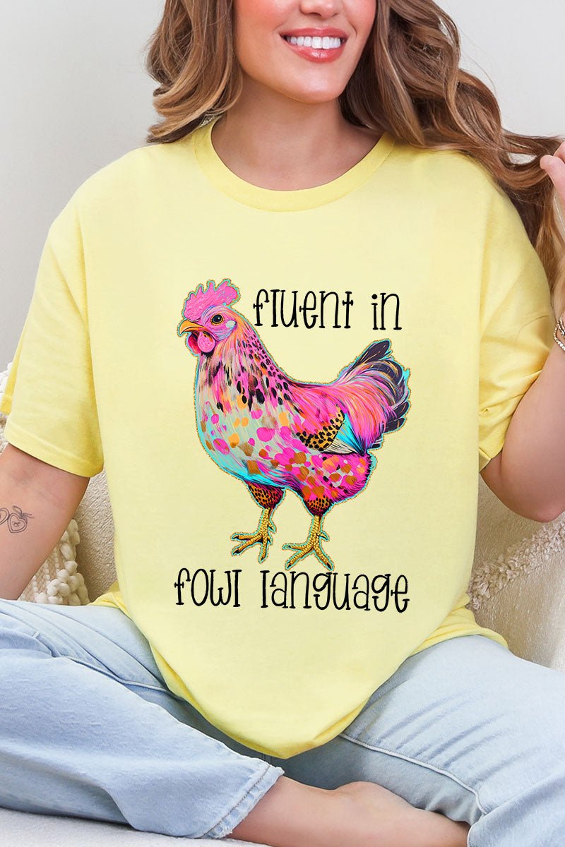 Fluent In Fowl Language Short Sleeve Relaxed Fit T-Shirt - Wholesale Accessory Market