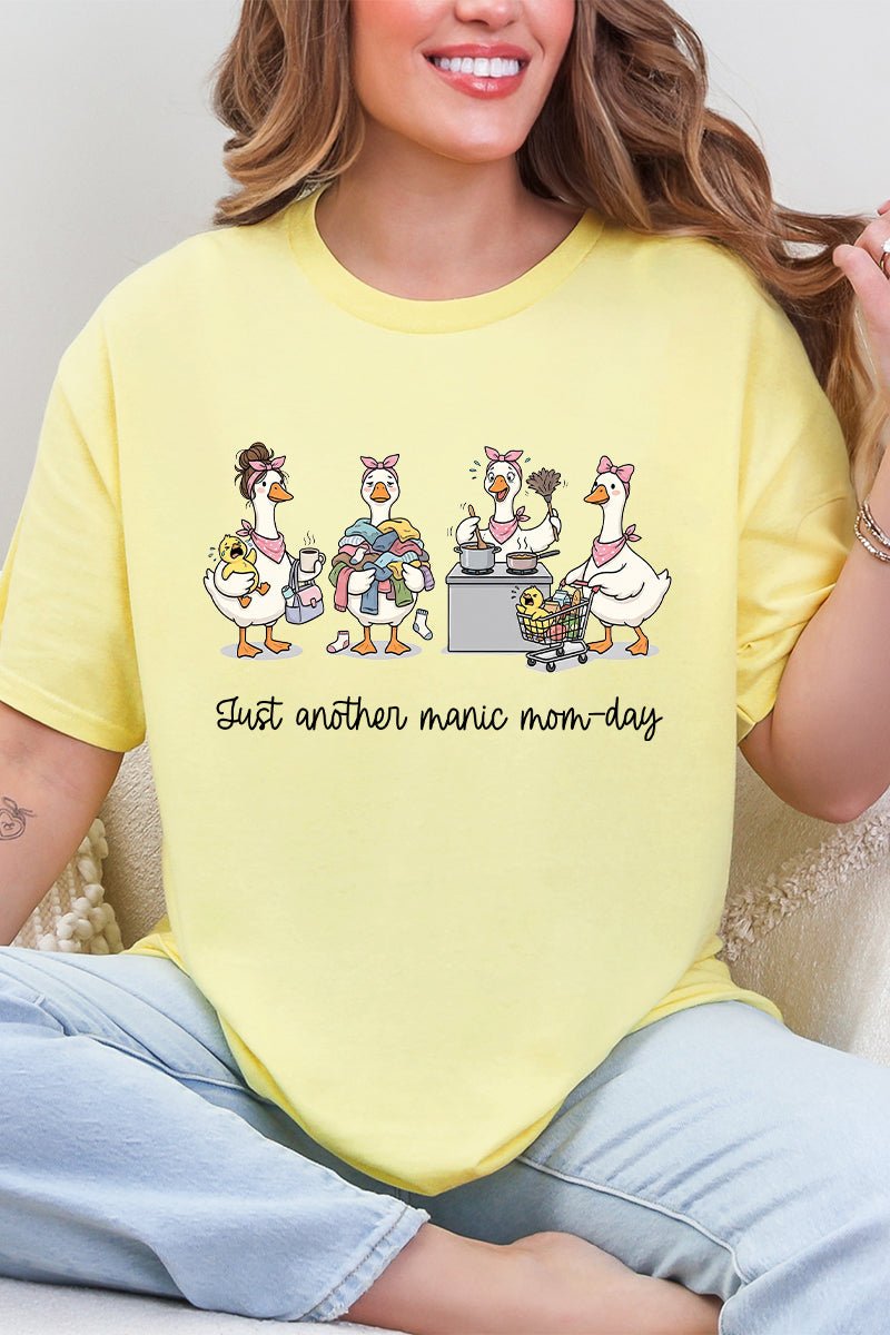 Manic Mom-day Geese Short Sleeve Relaxed Fit T-Shirt - Wholesale Accessory Market