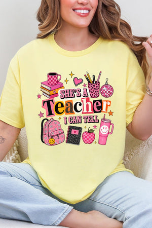 She's A Teacher I Can Tell Short Sleeve Relaxed Fit T-Shirt - Wholesale Accessory Market