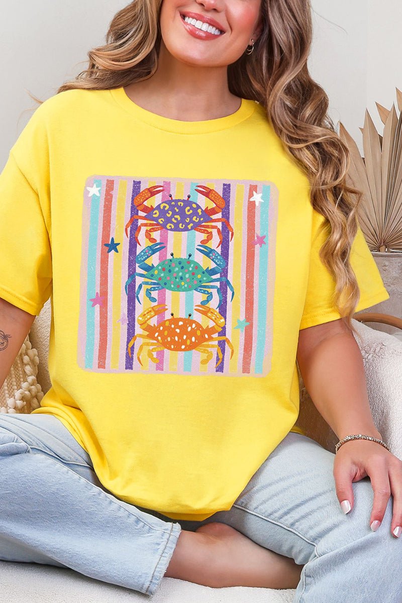 Hot Crab Summer Bright Leopard Short Sleeve Relaxed Fit T-Shirt - Wholesale Accessory Market