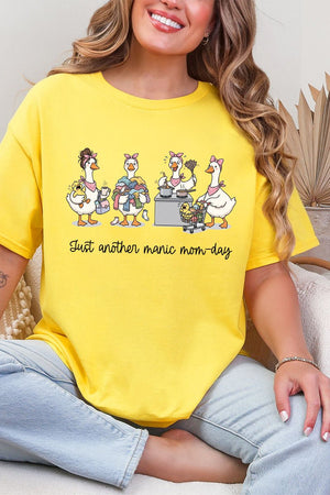 Manic Mom-day Geese Short Sleeve Relaxed Fit T-Shirt - Wholesale Accessory Market