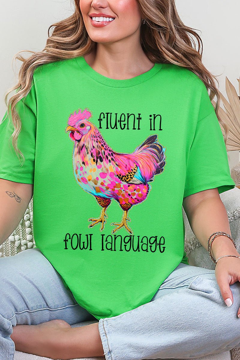 Fluent In Fowl Language Short Sleeve Relaxed Fit T-Shirt - Wholesale Accessory Market