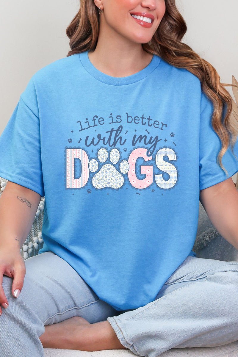 With My Dogs Floral Reverie Short Sleeve Relaxed Fit T-Shirt - Wholesale Accessory Market