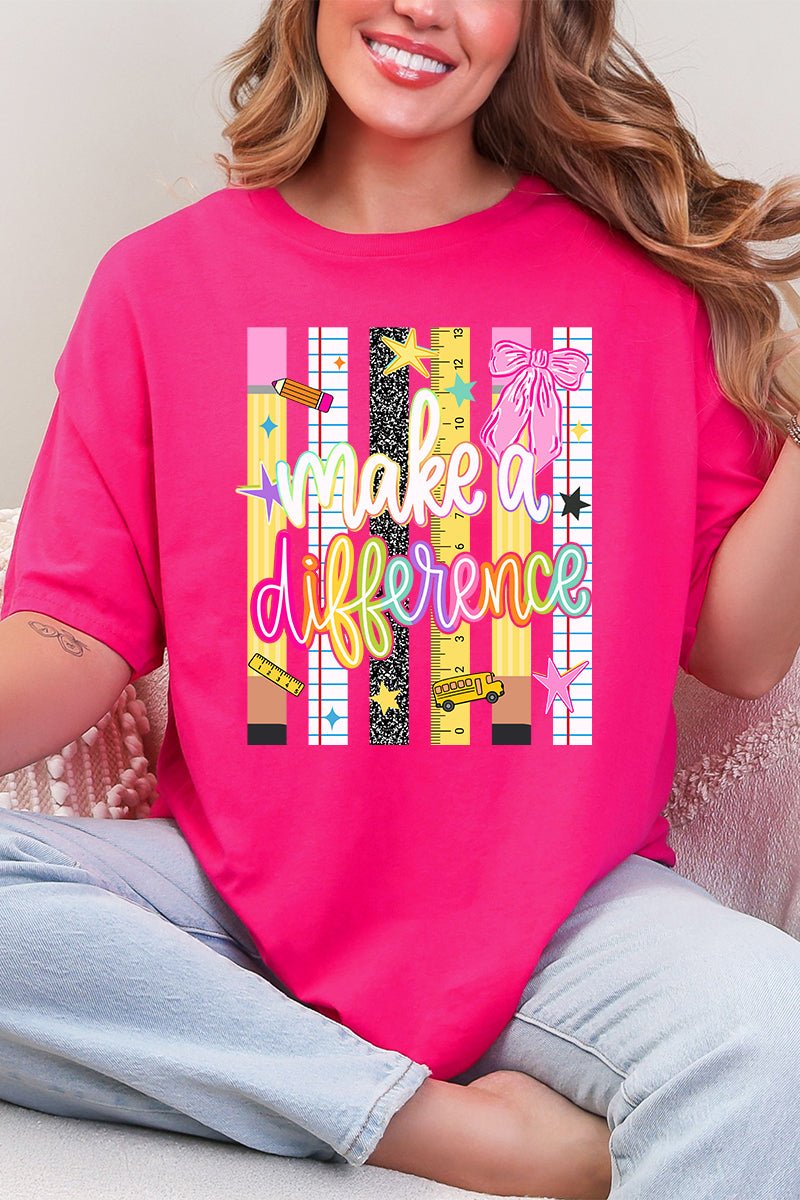 Make A Difference Short Sleeve Relaxed Fit T-Shirt - Wholesale Accessory Market