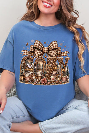 Cozy Christmas Cottage Short Sleeve Relaxed Fit T-Shirt - Wholesale Accessory Market