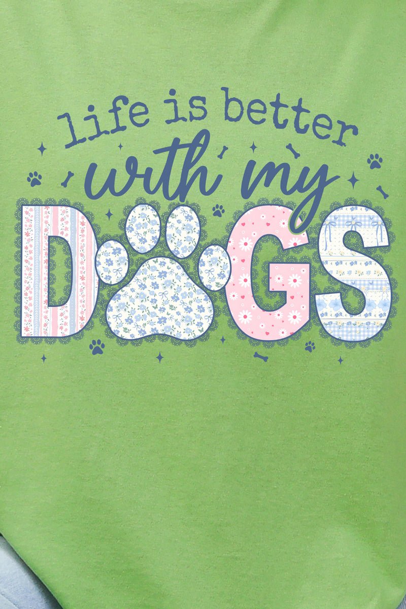 With My Dogs Floral Reverie Short Sleeve Relaxed Fit T-Shirt - Wholesale Accessory Market