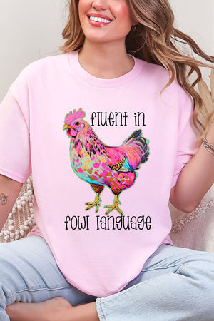 Fluent In Fowl Language Short Sleeve Relaxed Fit T-Shirt - Wholesale Accessory Market