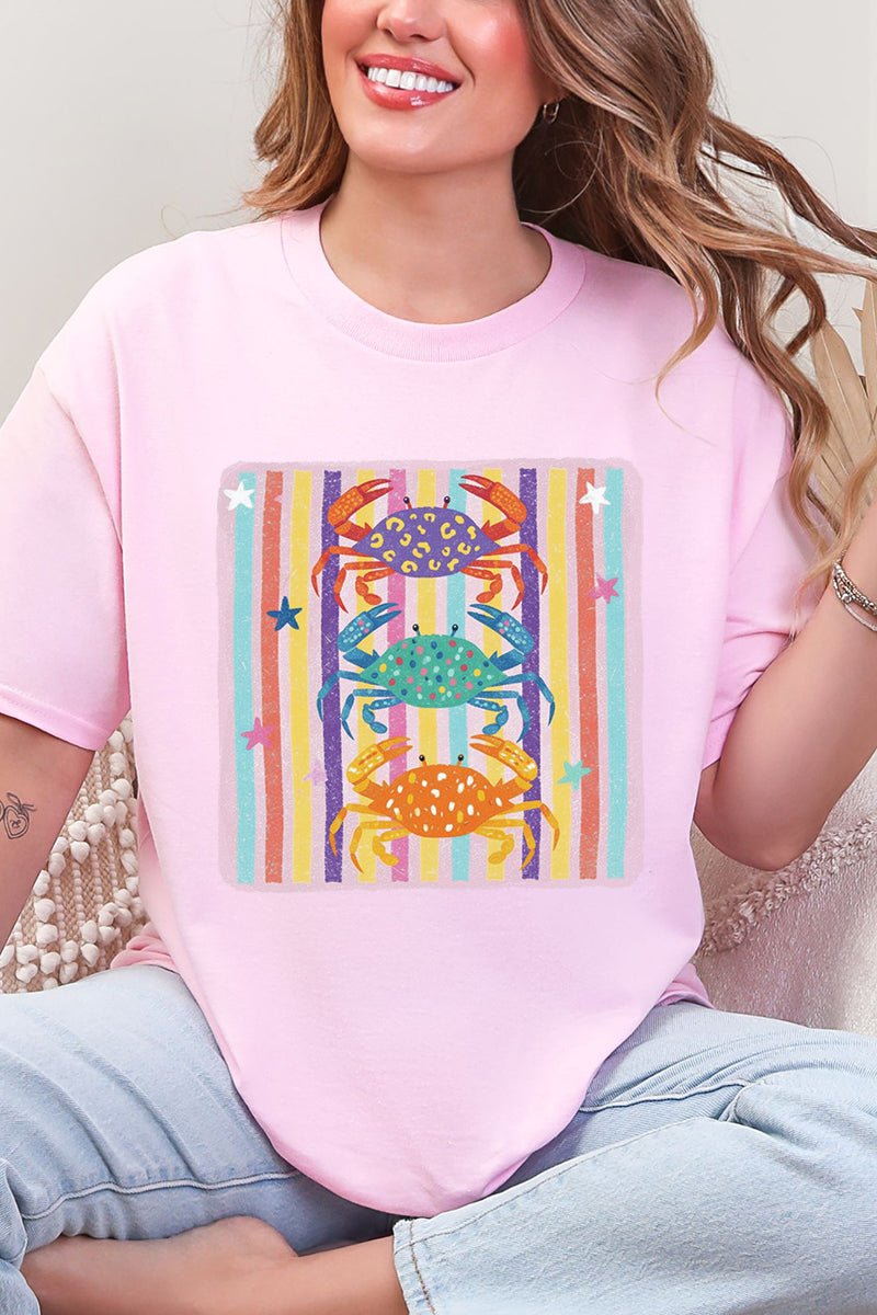 Hot Crab Summer Bright Leopard Short Sleeve Relaxed Fit T-Shirt - Wholesale Accessory Market