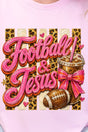 Pink Painted Football & Jesus Short Sleeve Relaxed Fit T-Shirt - Wholesale Accessory Market