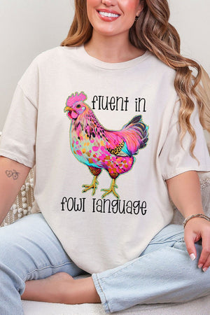 Fluent In Fowl Language Short Sleeve Relaxed Fit T-Shirt - Wholesale Accessory Market