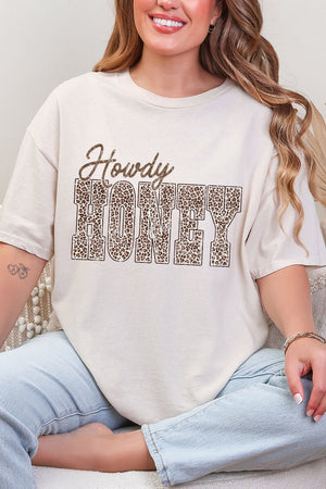 Leopard Howdy Honey Short Sleeve Relaxed Fit T-Shirt - Wholesale Accessory Market