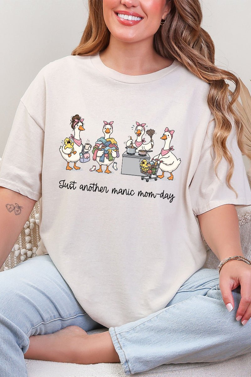 Manic Mom-day Geese Short Sleeve Relaxed Fit T-Shirt - Wholesale Accessory Market