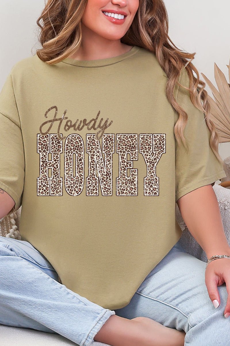 Leopard Howdy Honey Short Sleeve Relaxed Fit T-Shirt - Wholesale Accessory Market