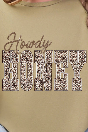Leopard Howdy Honey Short Sleeve Relaxed Fit T-Shirt - Wholesale Accessory Market