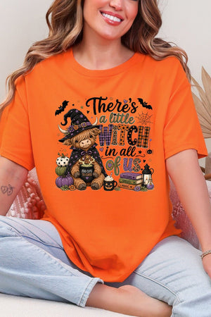 Little Witch Highland Cow Short Sleeve Relaxed Fit T-Shirt - Wholesale Accessory Market