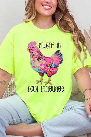 Fluent In Fowl Language Short Sleeve Relaxed Fit T-Shirt - Wholesale Accessory Market