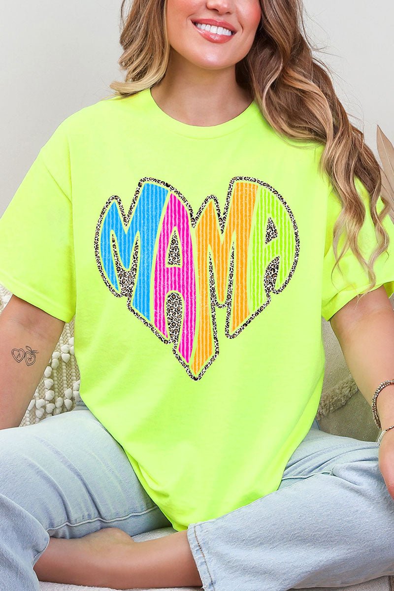 Wild Mama Bright Leopard Short Sleeve Relaxed Fit T-Shirt - Wholesale Accessory Market