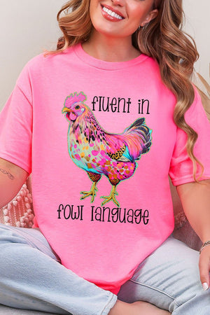 Fluent In Fowl Language Short Sleeve Relaxed Fit T-Shirt - Wholesale Accessory Market