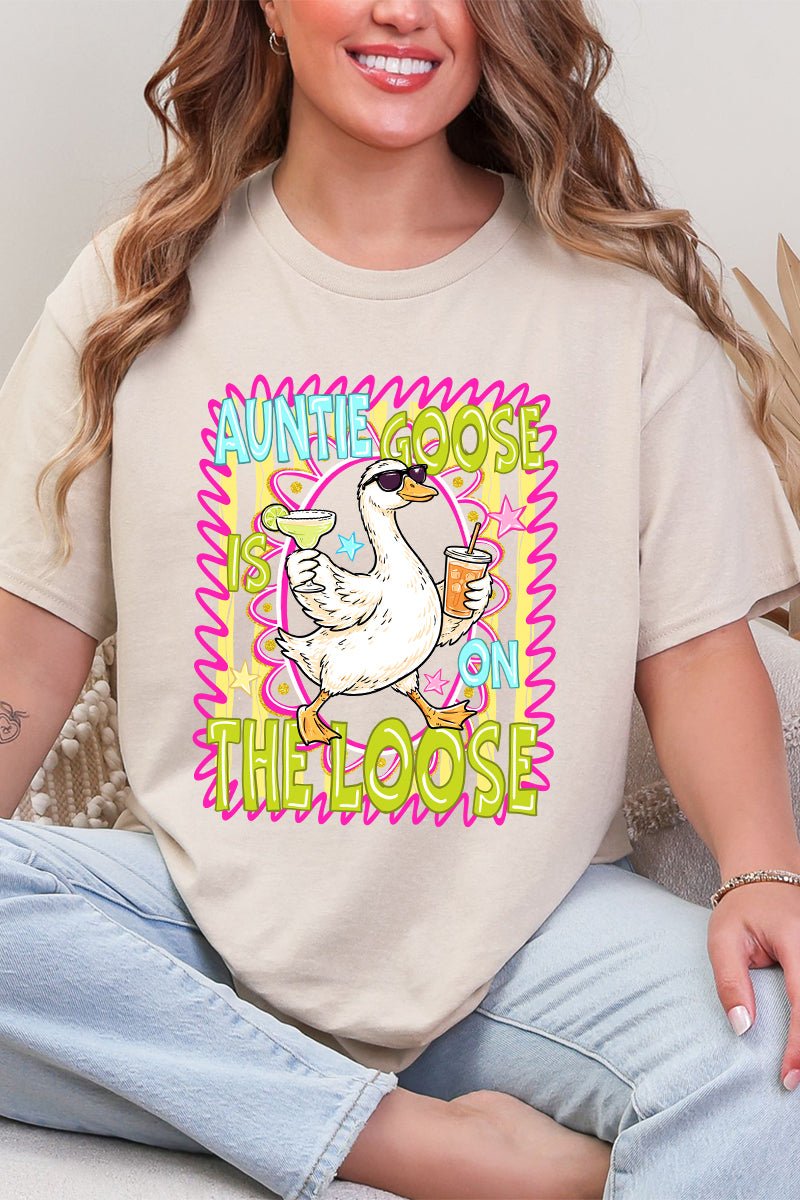 Auntie Goose On The Loose Short Sleeve Relaxed Fit T-Shirt - Wholesale Accessory Market