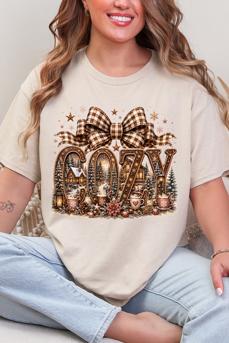 Cozy Christmas Cottage Short Sleeve Relaxed Fit T-Shirt - Wholesale Accessory Market