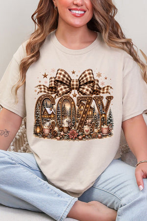 Cozy Christmas Cottage Short Sleeve Relaxed Fit T-Shirt - Wholesale Accessory Market